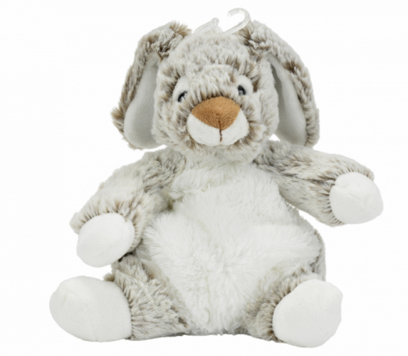  peluche lapin blanc marron clair 